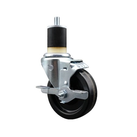 Service Caster 4'' SS Phenolic Swivel 1-7/8'' Expanding Stem Caster with Brake SCC-SSEX20S414-PHS-TLB-178